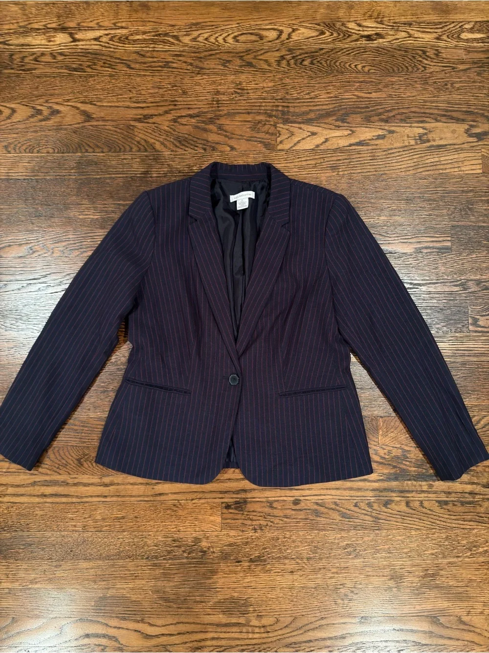 Vintage Liz Claiborne Navy Blazer with Red Pinstripes